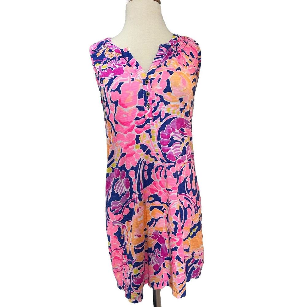 Lilly Pulitzer Essie Catch and Release Tank Dress Size XS Blue Pink